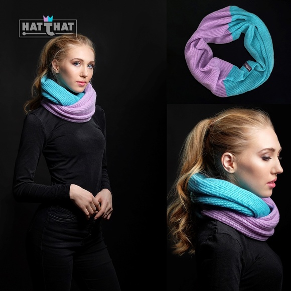 100% Cashmere Infinity Scarf. Multi-way - Picture 2 of 3
